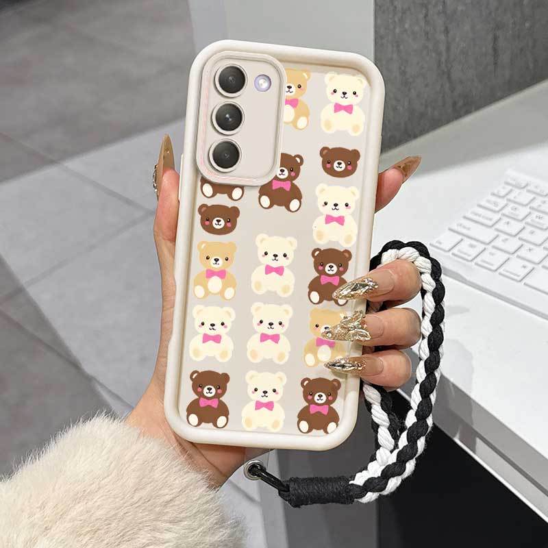 artikel foto telefoonhoesje: 2 stuks (schattig telefoonhoesje met berenprintpatroon + tweekleurige draagkoord) stijlvol geschikt voor vivo   pro/ /y100   flexibel met ergonomisch ideaal voor vergaderingen