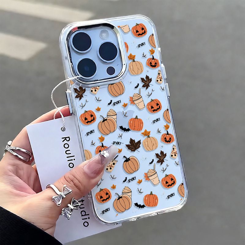 TEMU Phone Case: Cute Pumpkin Halloween Pattern Case For Iphone17 16 15 14 13 12 11 Pro Max 12 13 Mini Xs Xr X 8 7 Plus With Clear And Soft Tpu