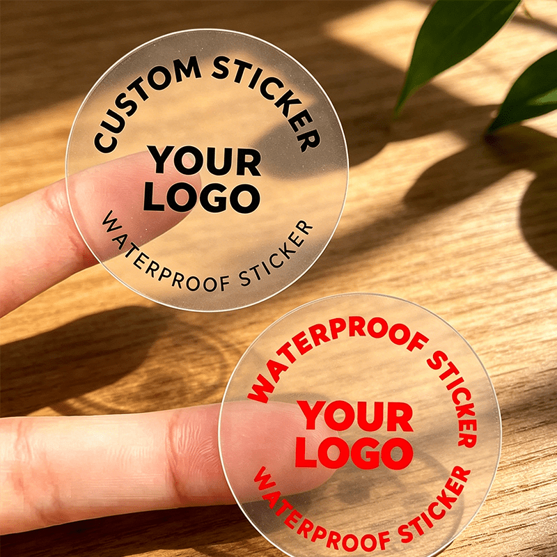 TEMU Transparent Custom Round Personalized Stickers, Support Custom Photos & Brand Logos, Multi Sizes 3/4/5/6/7/8/9/10cm Self-adhesive Seal Labels,