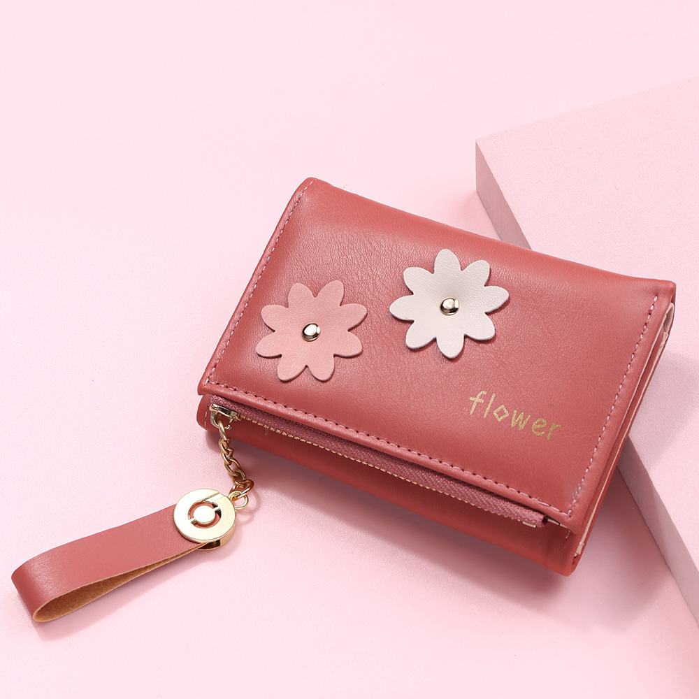 Tri-fold Wallet, Small Wallets, Flower Wallet, Korean Wallet