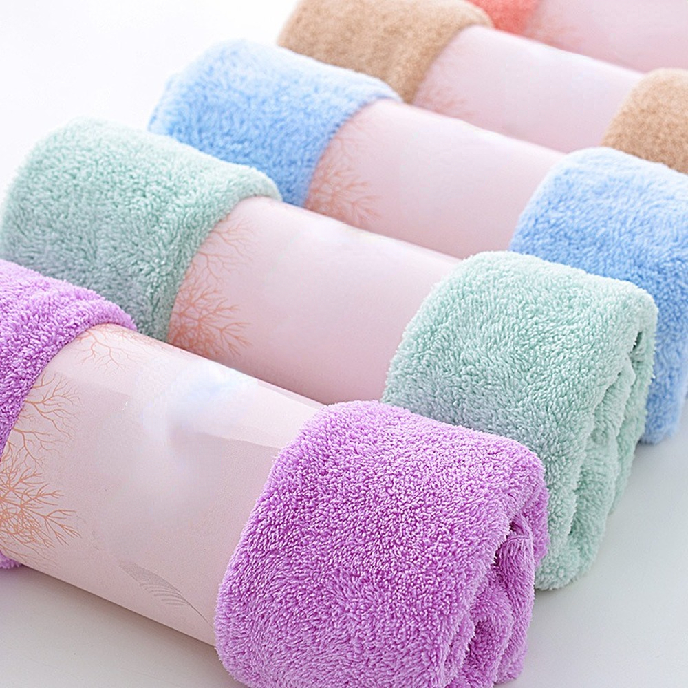 1pc Coral Fleece Absorbent Towel, Polyester Brocade Soft Face Towel ...