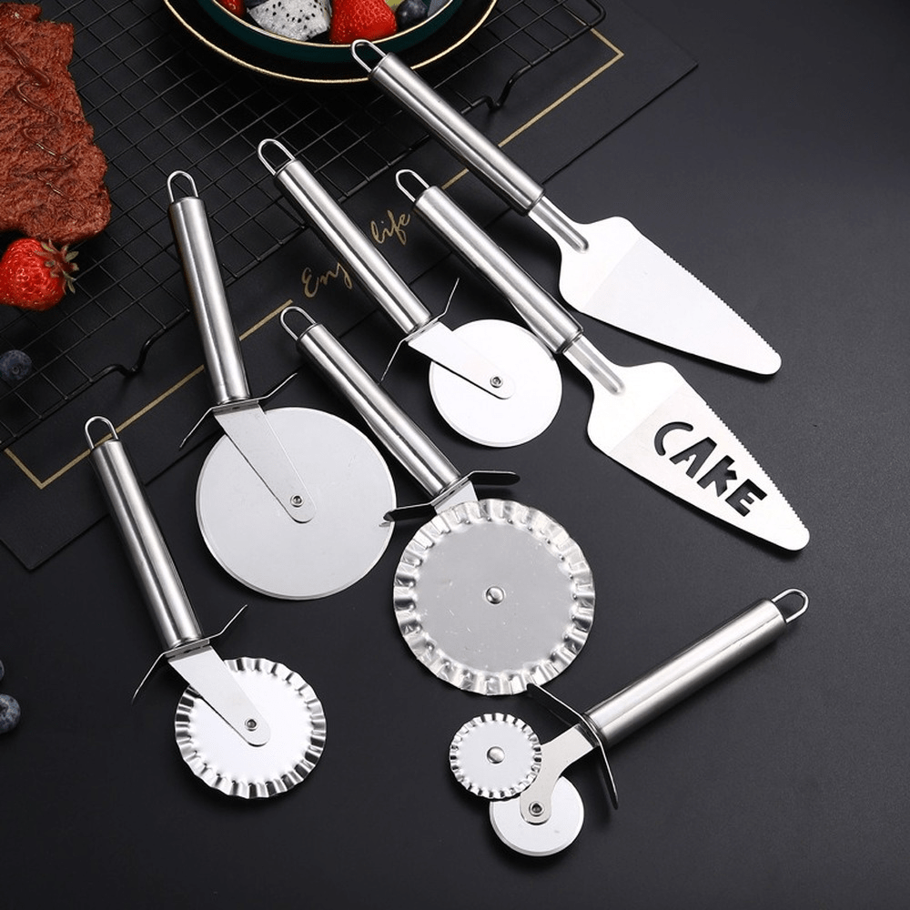 Pizza Stainless Steel Knife Pasta Cutter Round Lace Pizza Wheel