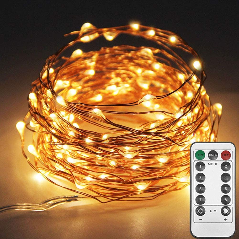 USB Fairy Lights With Remote Control, LED String Lights, Twinkle Lights,  USB Plug With Timer, 8 Twinkle Modes, Pink, Purple, 16ft, 33ft 