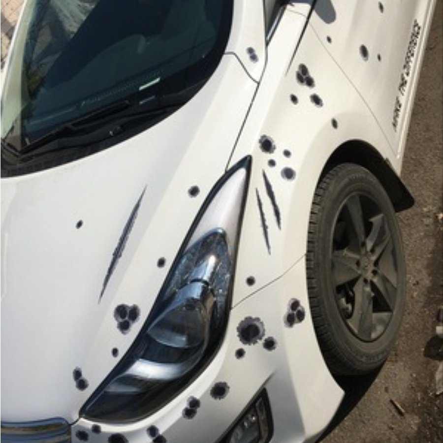 4 Bullet3d Bullet Hole Car Stickers - Pvc Body Decals For Auto