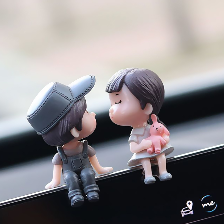 Cute Car Decoration Cartoon Couples Action Figure - Temu