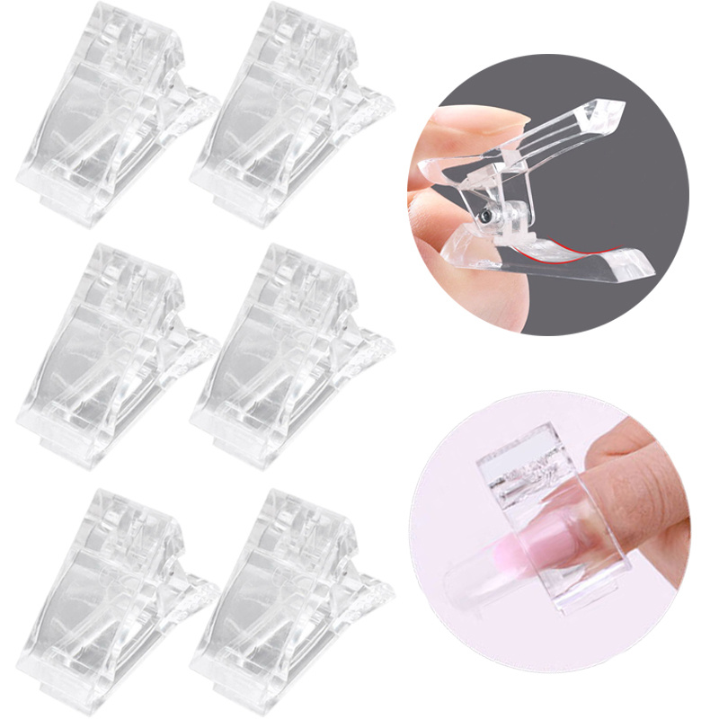 Clip Polygel 10pcs Nail Tips Clip for Quick Building Polygel nail forms  Nail clips, Plastic Nail Extension UV LED Clamps Manicure Nail Art Tool