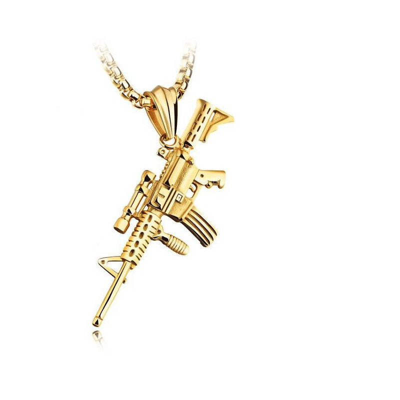 Men's Gun Pendant Necklace