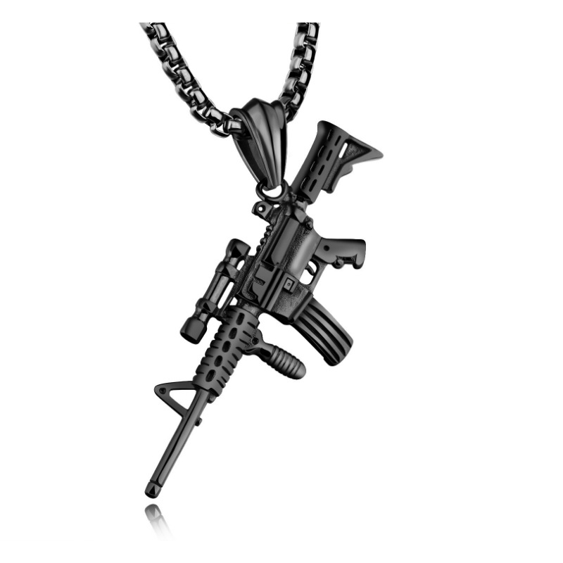 Men's Gun Pendant Necklace