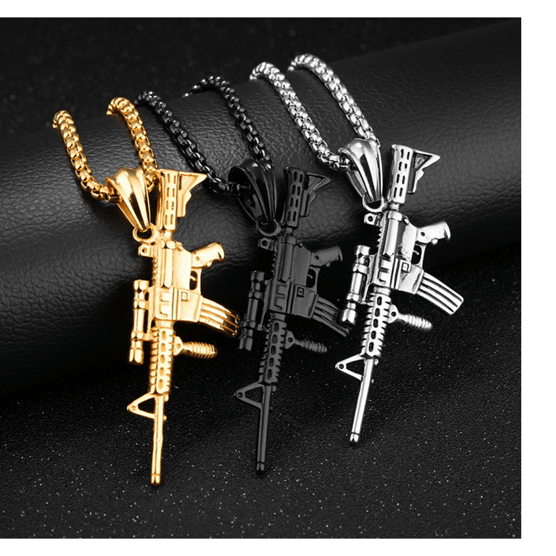 Men's Gun Pendant Necklace