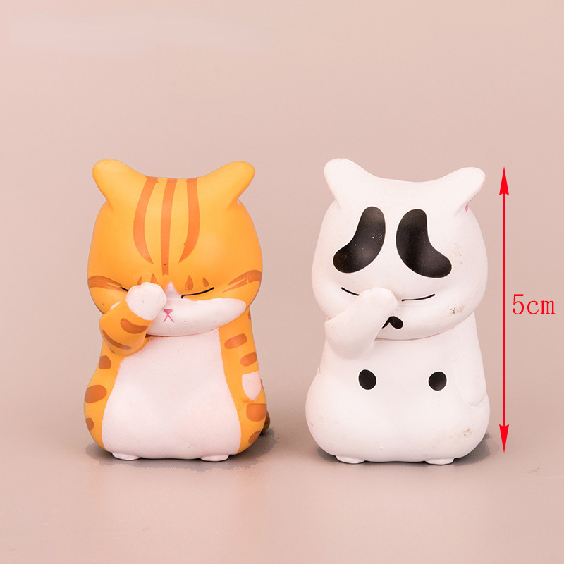 Cute Facepalm & Fail Angry Cat Kitten Figurine Cartoon Gifts Dropped Ice  Cream