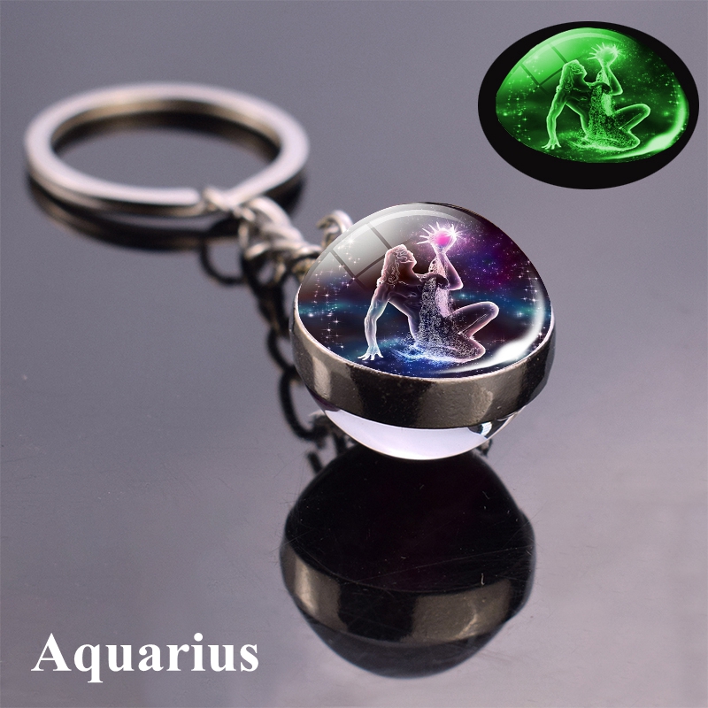 Aquarius Keychain | Leather Keychain | Genuine Italian Leather | Astrology Gifts | Handmade | Keyring | discount Embossed | Zodiac Sign | Aquarius