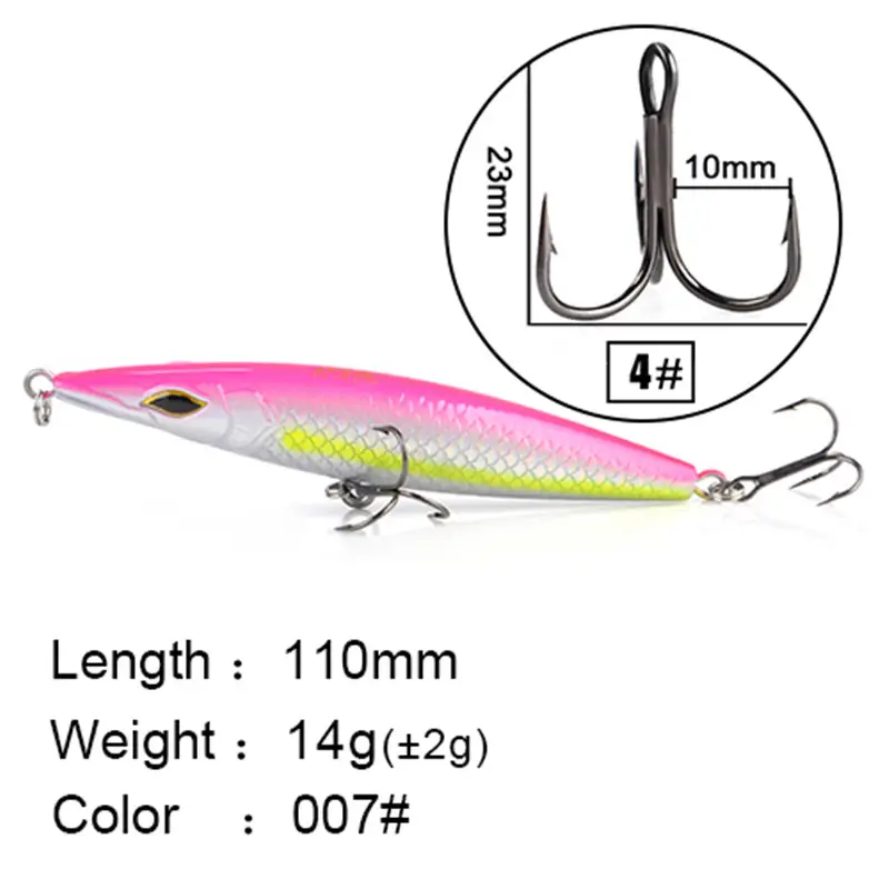 Ok Fishing Hooks D1 Surface Pencil Fish Lure 70mm140mm Walk The Dog  Artificial Hard Baits Plastic Walker Swimbait For Bass Trout Tackgg From  Deluxebrand58, $29.86