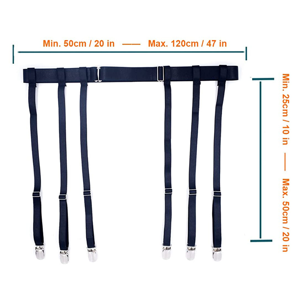 7 inch Adjustable Elastic and Metal Garter Straps Suspenders