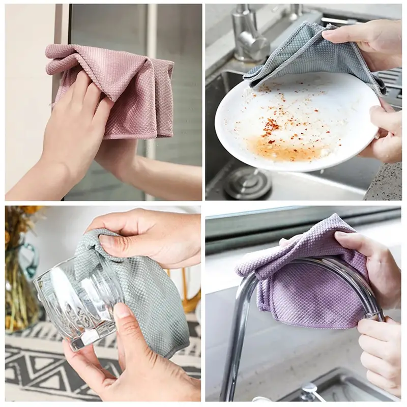 5 pièces, chiffon de nettoyage magique – Anti-traces et réutilisable –  Parfait pour le nettoyage de la cuisine ! - Temu France