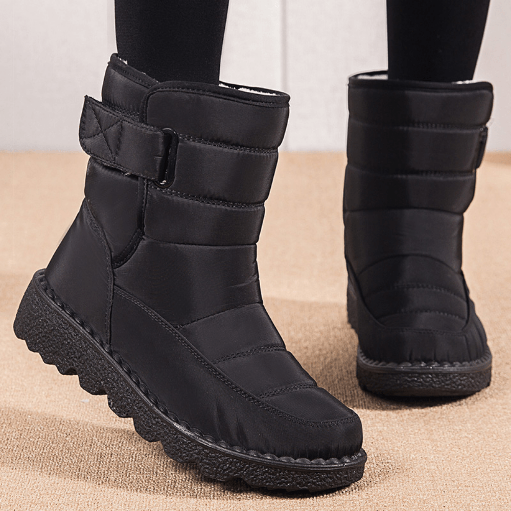 Waterproof Womens Winter Boots, Full Plush Lining Warm Womens Snow Boots,  TPR Anti-Slip Sole, Outdoor Walking Ankle Booties (Color : Black, Size : 5)  : : Clothing, Shoes & Accessories