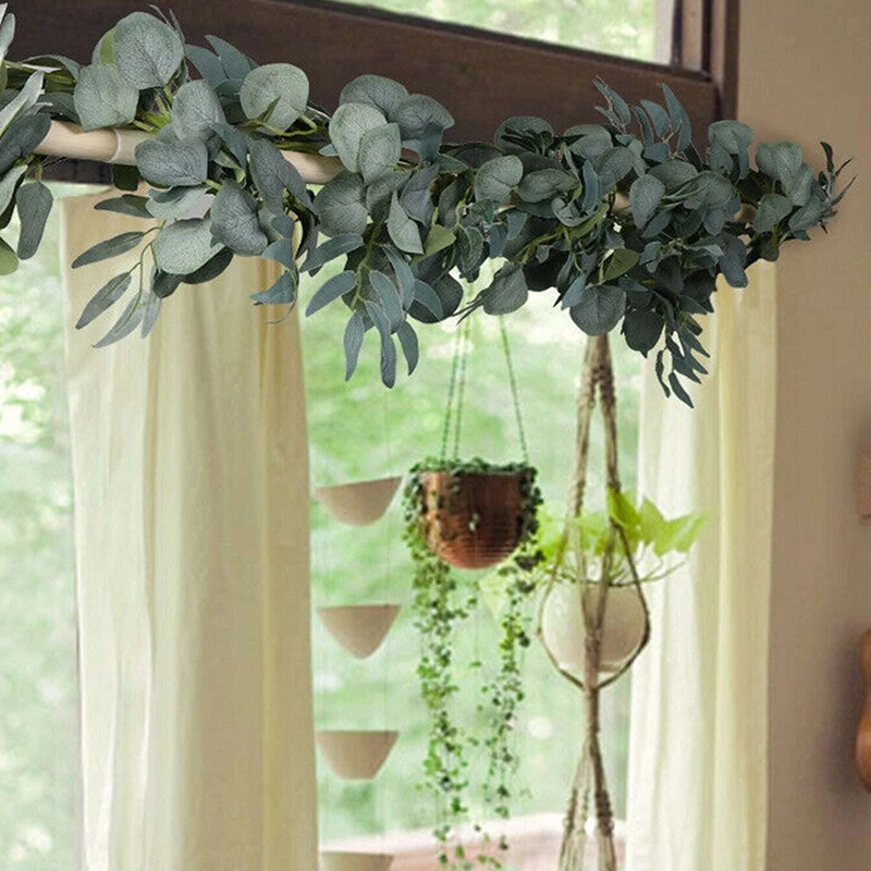 Eucalyptus Garland 28 Ft Silk Rose Vine Wedding Wall Decor