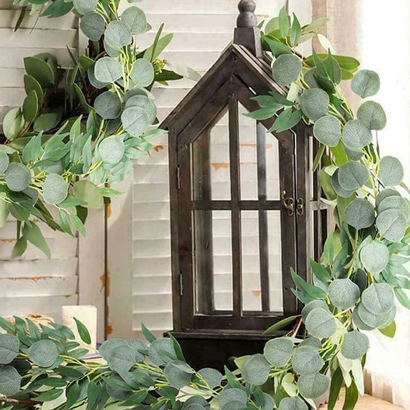 Eucalyptus Garland 28 Ft Silk Rose Vine Wedding Wall Decor