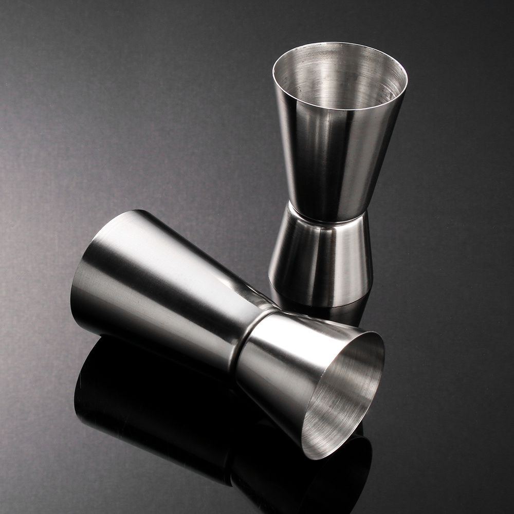 ChengR Drinking Spirit Barware Dual Shot Stainless Steel Measure Cup Bar Tools Cocktail Mug Measure Jigger Type 1-20/40ml