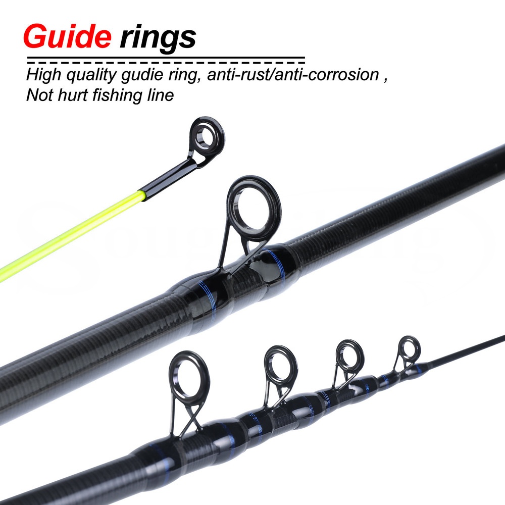 Sougayilang Spinning Fishing Rod with Extended Cork Handle and Guide Rings  - Ideal for Carp Feeder Fishing (Available in 3.0m, 3.* and 3.6m Lengths)