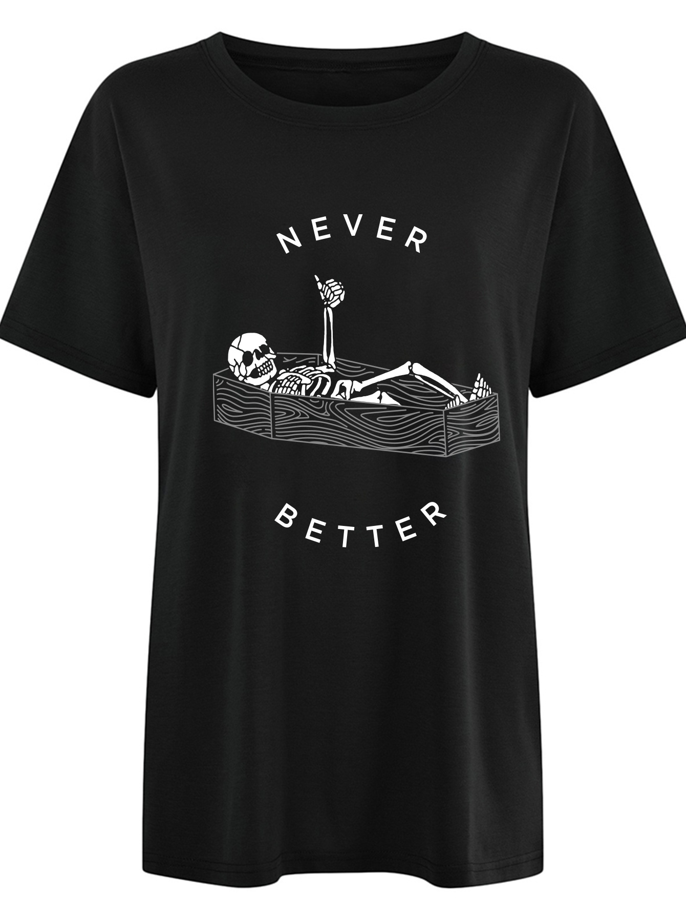 Halloween Drop Shoulder T shirt Casual Vintage Never Better - Temu