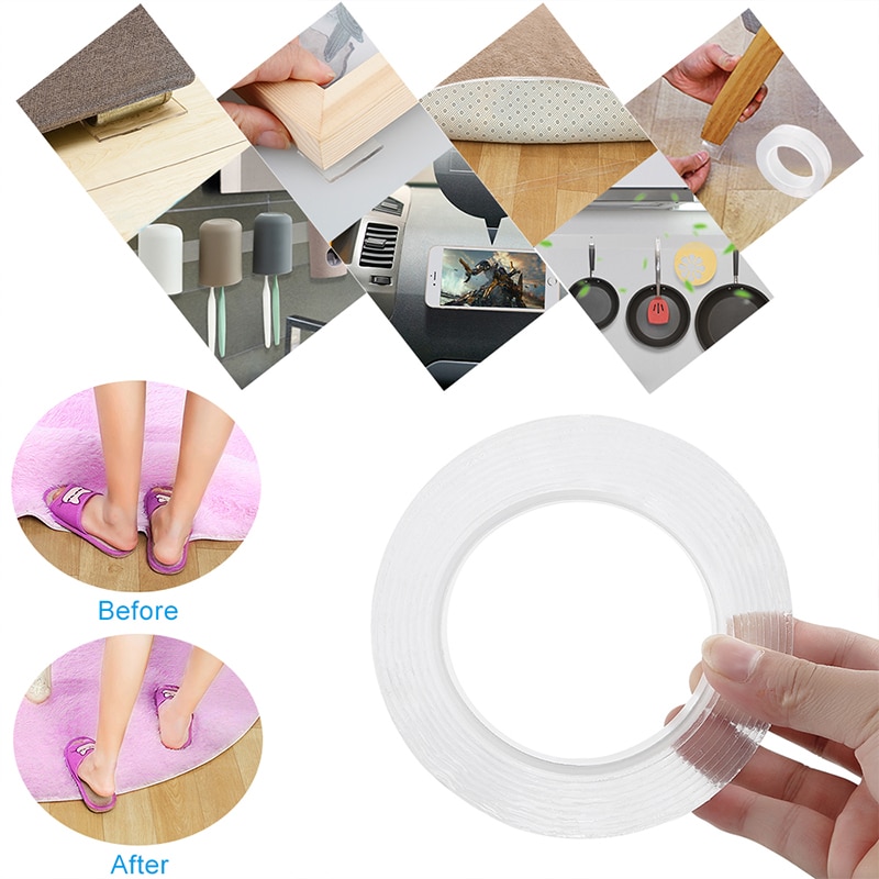 2-10M Double Sided Adhesive Tape Heavy Duty Transparent Washable Ultra-strong  Two Sided Mounting Tape Strips For Decoration - AliExpress