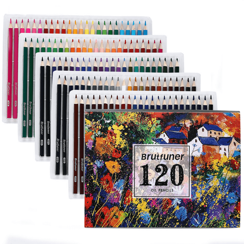 48/72/120/180 Professional Oil Colored Pencils Set Wooden - Temu Philippines