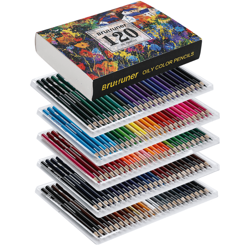 Brutfuner - crayons de couleur de dessin scolaire, crayons professionnels  de dessin à l'huile sur bois / aquarelle, ensemble de crayons d'aquarelle