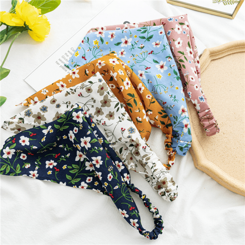 Boho Hair Bandana Triangle Headscarf Floral Y2K