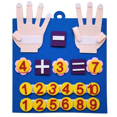 Giocattoli matematici con dita di feltro per bambini, lavagna educativa per lapprendimento iniziale del conteggio, per laiuto didattico dei bambini