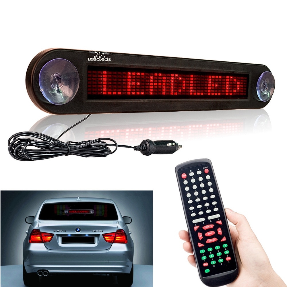 12v Red Car Led Sign Remote Programmable Scrolling - Temu Canada
