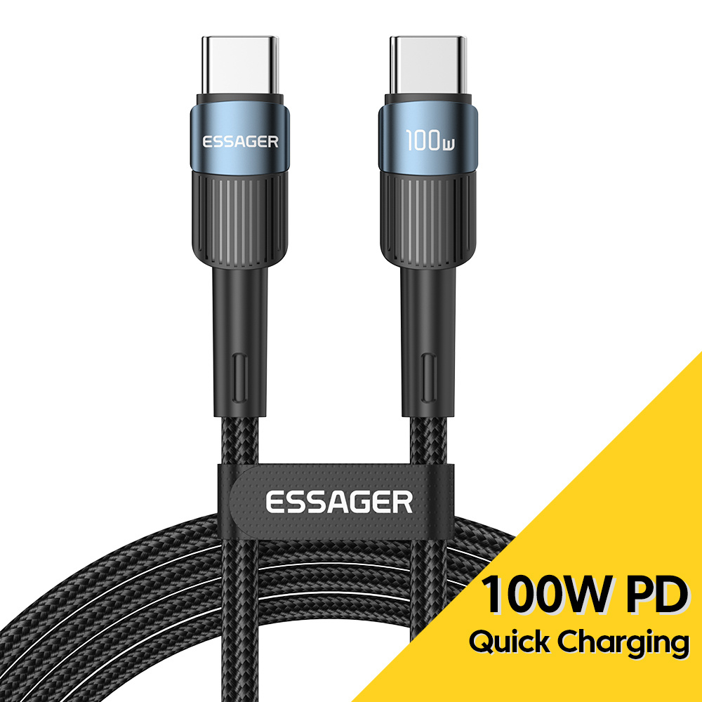ESSAGER Essager 100W USB Tipo C a USB C Cable USB-C PD Cargador de