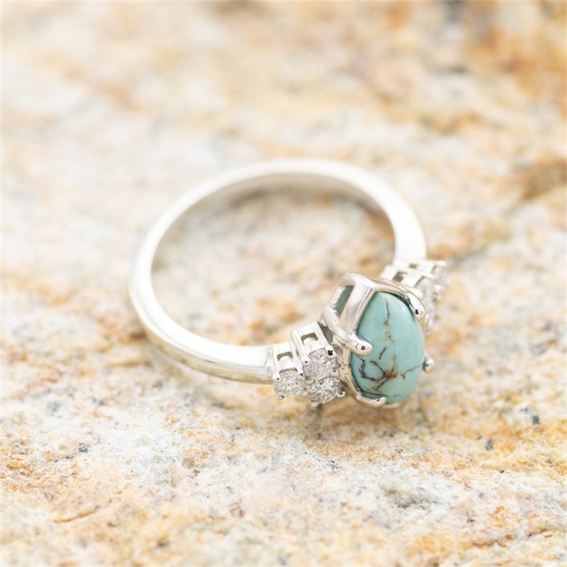 3pc Women's 18K Plated Multilayer Turquoise Rings Set