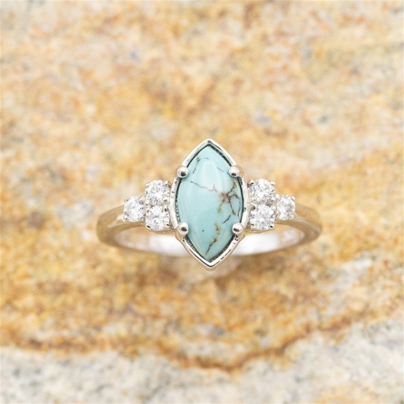 3pc Women's 18K Plated Multilayer Turquoise Rings Set