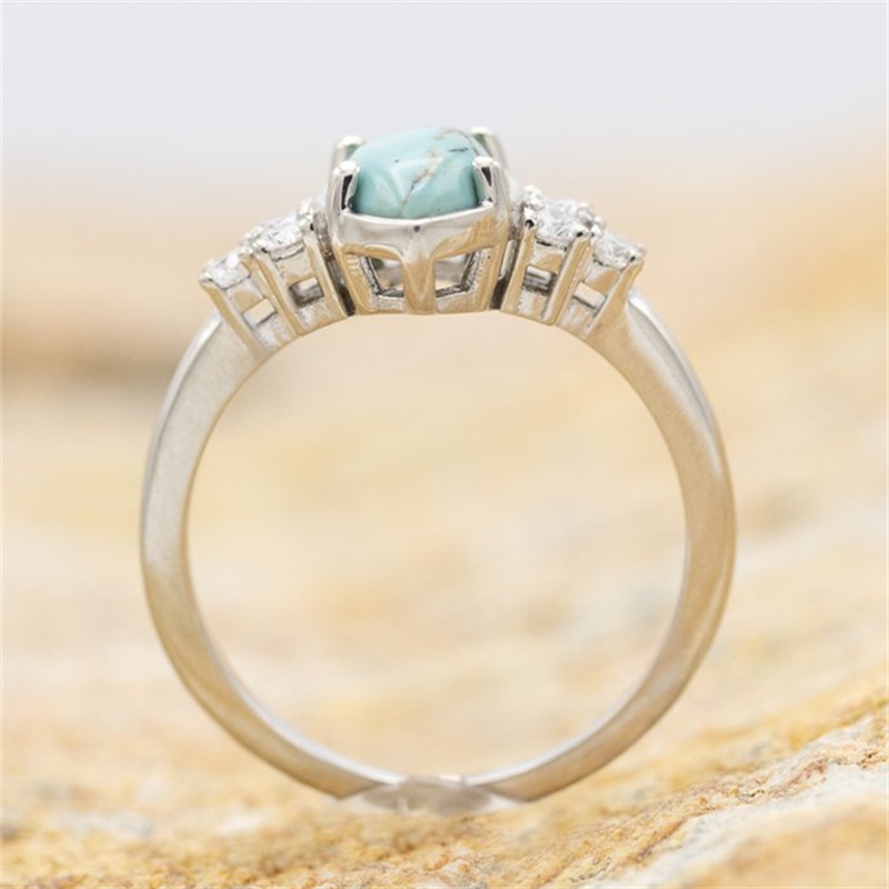 3pc Women's 18K Plated Multilayer Turquoise Rings Set