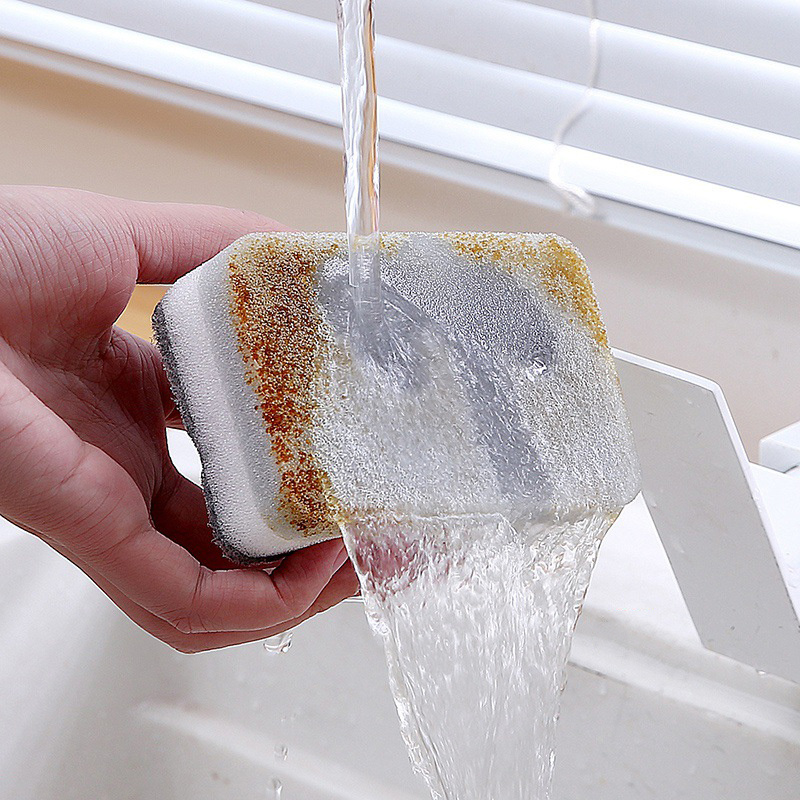 Non-scratch Cellulose Scrub Sponge, Dual-sided Dishwashing Sponge