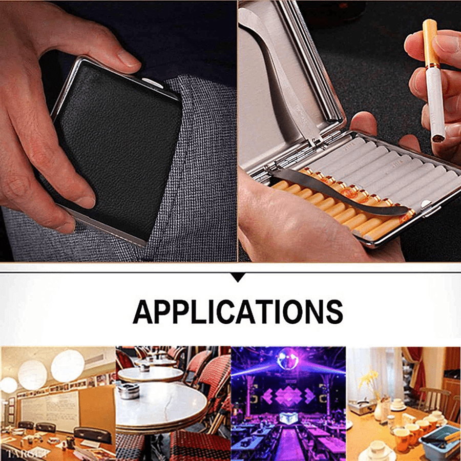 Cigarette Case Stylish, Metal with Leather Surface, 20 Capacity, Cigarette  Box for Men and Women Ideal Gift for Smoker 85mm - AliExpress