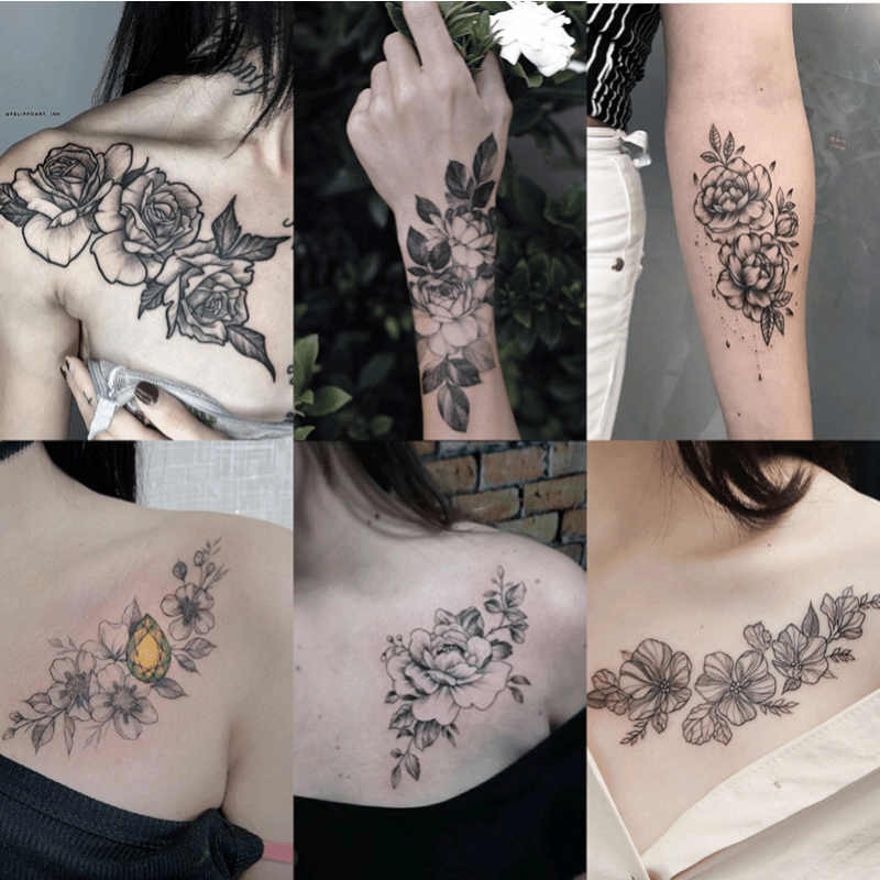 1 Folha De Adesivo Tatuagem Com Padrão De Flor Para Mão, Braço, Peito E  Costas, Tatuagem Temporária Descartável À Prova D'água De Pássaros, Tatuagem  Falsa Para Arte Corporal Feminina E Masculina, Adesivo