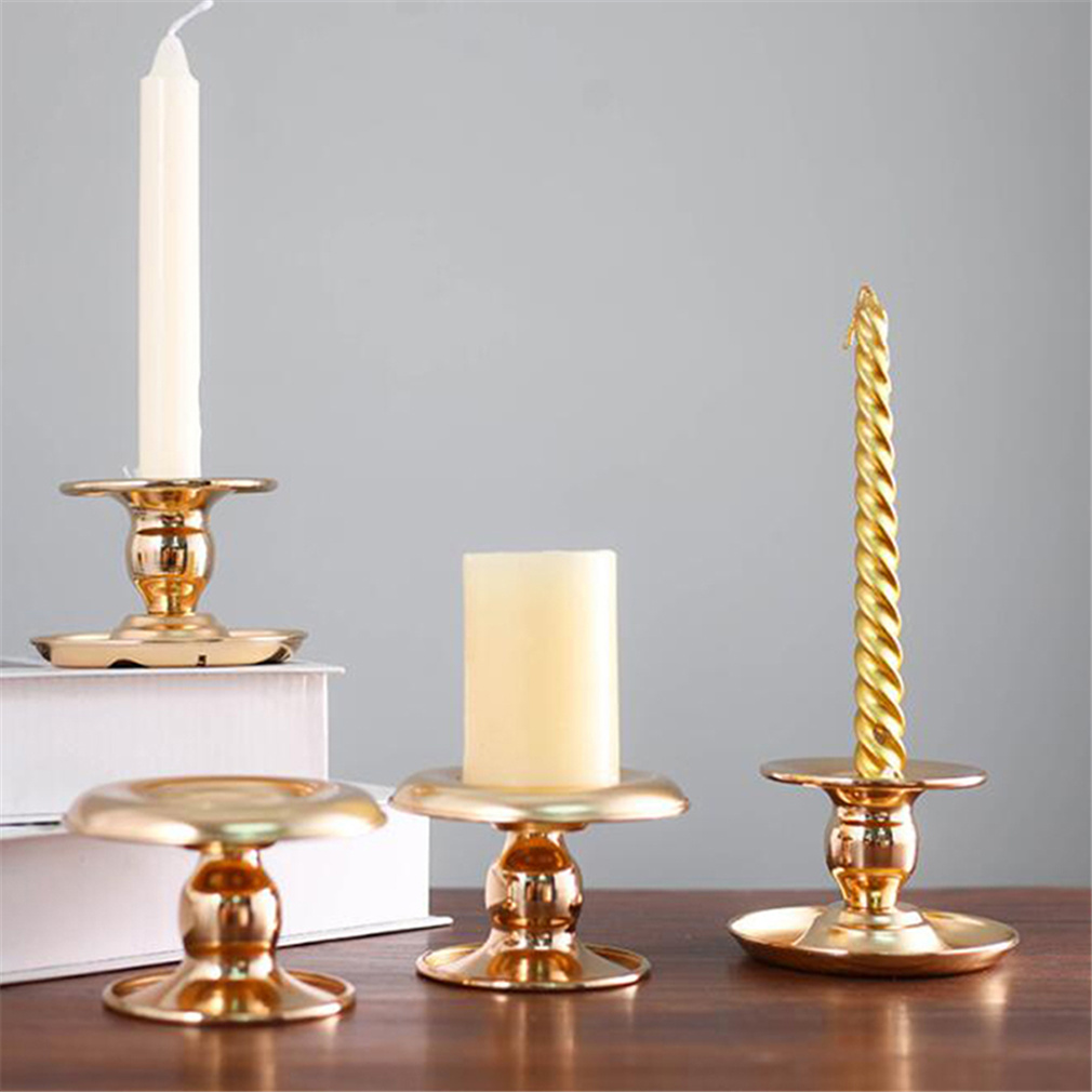 1pc Golden Metal Candle Holder Candlestick Holder Taper Candle Holder  Wedding Living Room Anniversary Table Decorations - Home & Kitchen - Temu