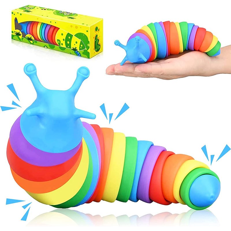 Fidget Slug, Articulated Caterpillar Fidget Toy Makes Relaxing Sound, – The  Pink Pigs
