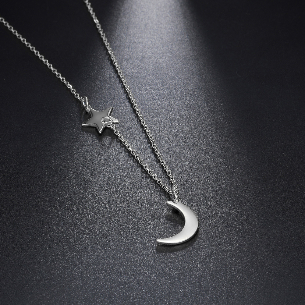 Moon and Star 2023”: Gothic necklace in stainless steel and black chain for  women, statement jewelry. – Corano Jewelry