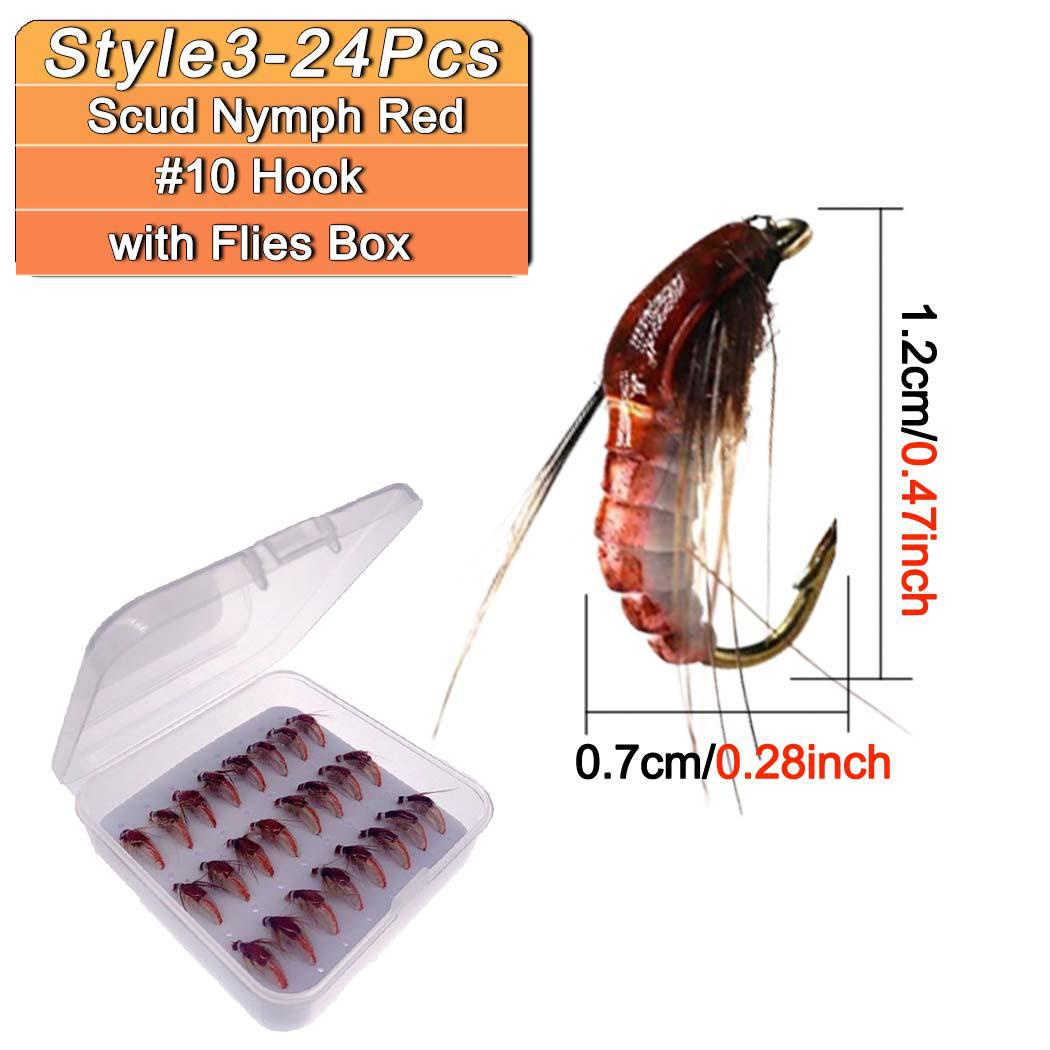 24pcs Fly Fishing Baits, Artificial Nymph Crankbaits For Trout Salmon  Catfish Freshwater Saltwater