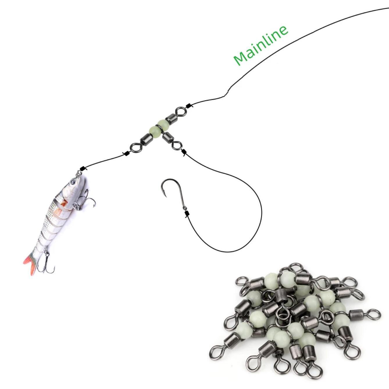 10/20pcs Fishing Bead Chain Rolling Swivel Ball Bearing High Speed Trolling  Lure Hook Connector Catfish Trout Rig Saltwater