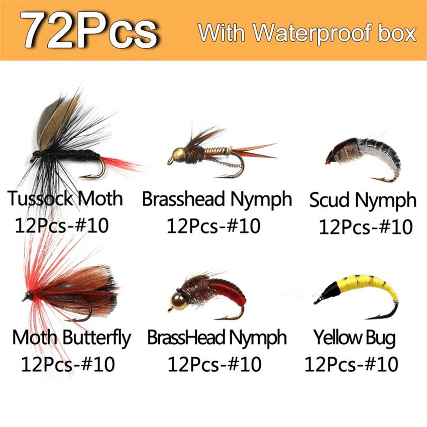  Goture Fly Fishing Flies Kit - 10pcs Fly Fishing Lures - Fly Fishing  Assortment Kit for Bass Trout Salmon Fishing - Dry Flies Wet Flies  Streamers Nymphs : Sports & Outdoors