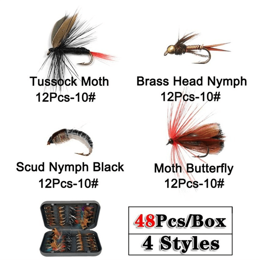 Premium Fly Fishing Flies Kit Hand tied Lures Trout Bass - Temu United Arab  Emirates