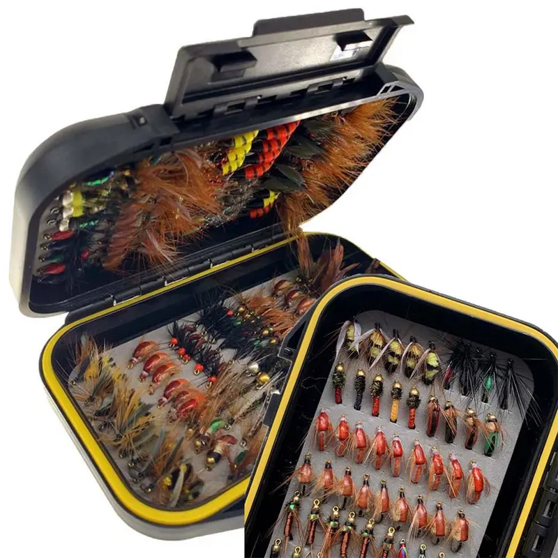  48 Assorted Trout Fly Fishing Flies Kit, Waterproof Fly  Fishing Box