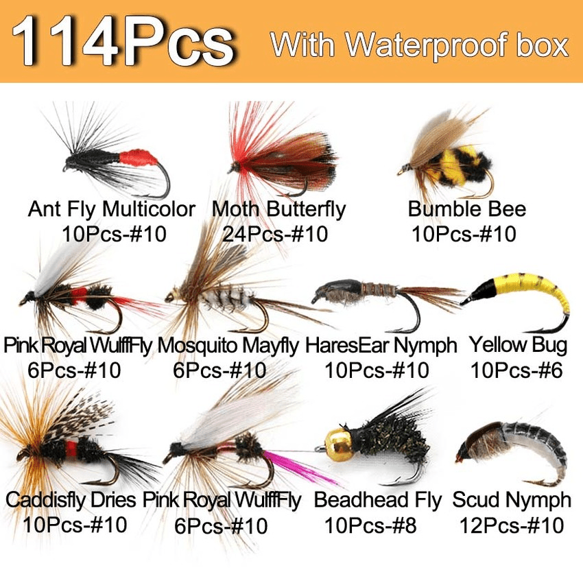  Goture Fly Fishing Flies Kit - 10pcs Fly Fishing Lures - Fly Fishing  Assortment Kit for Bass Trout Salmon Fishing - Dry Flies Wet Flies  Streamers Nymphs : Sports & Outdoors