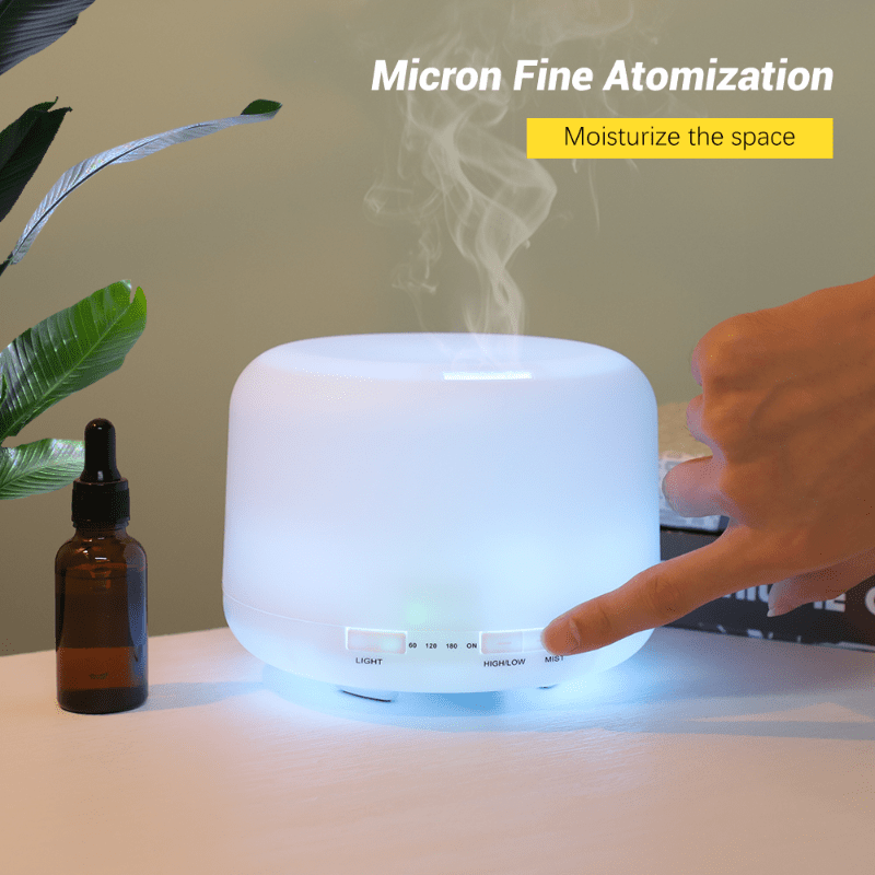 

1pc 500ml/17.6oz Aromatherapy Humidifier With Remote Control And Led Light For Home - Enhance Your Mood And Health With Essential Oils