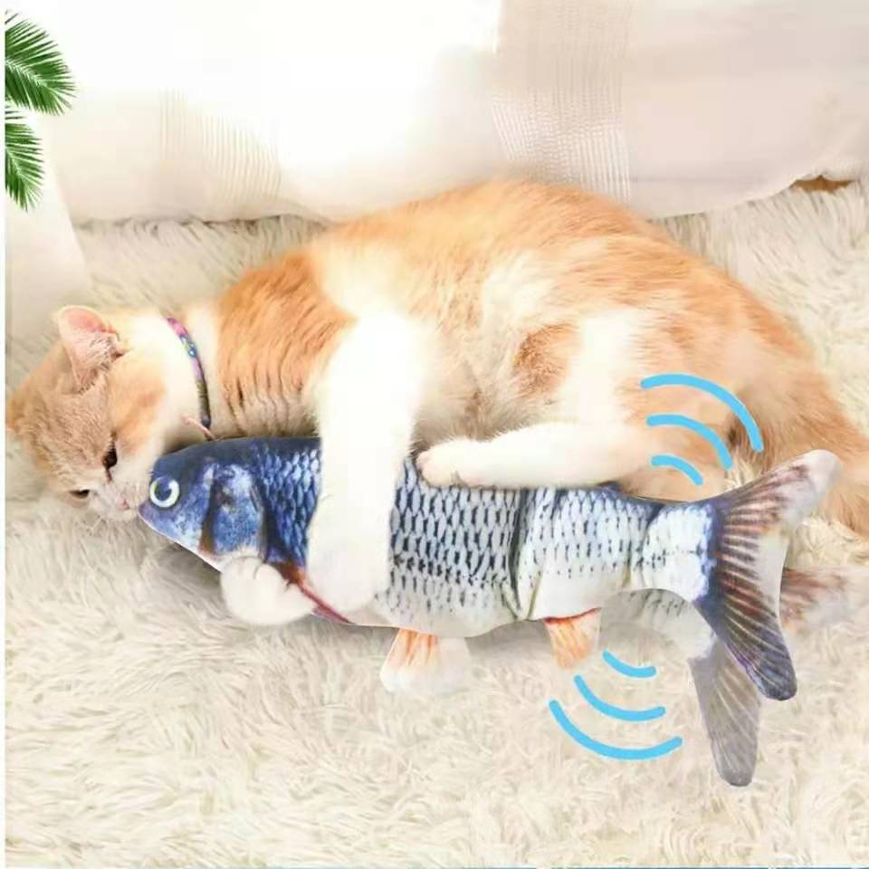 Tik Tok Same Style Dancing Fish Wagging Tail and Jumping Fish Plush Cat Toy  USB Electric Simulation Fish Cat Fish Toy Cat Toys - AliExpress