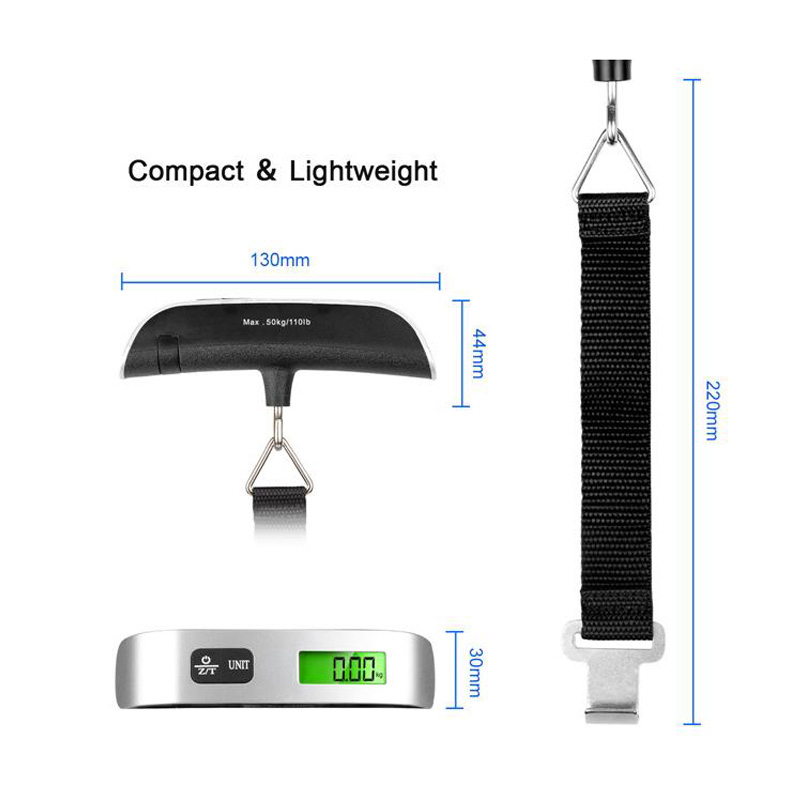 Balanza digital de equipaje de regalo para maleta de viajero Balanza de  peso de mano 110lbs