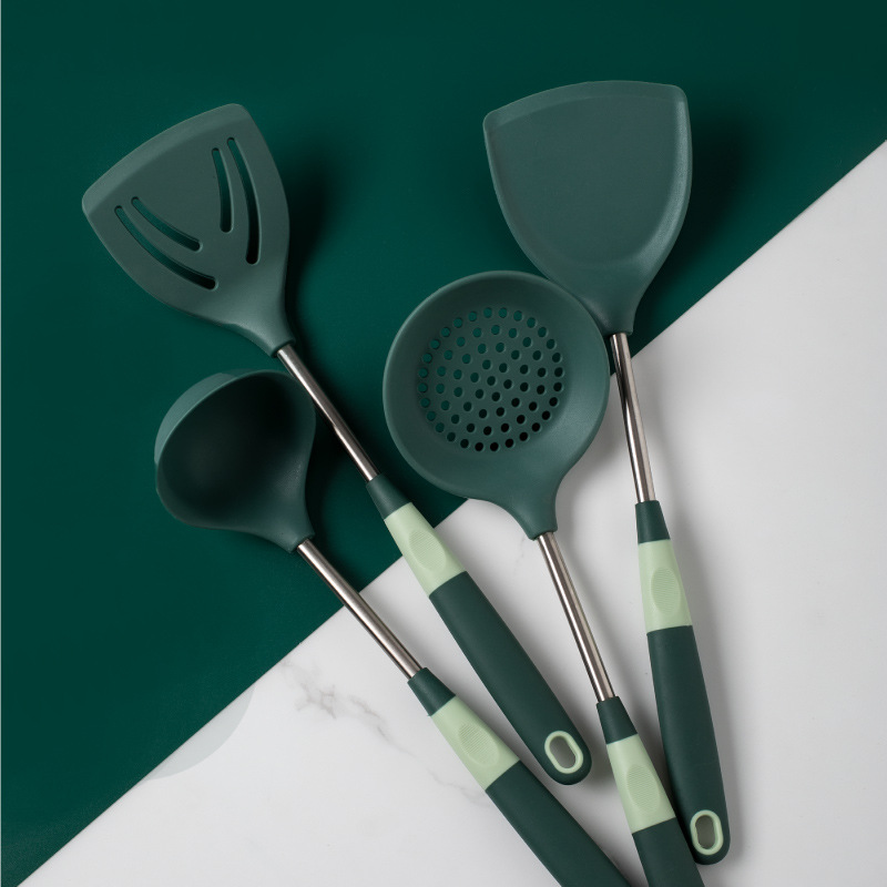 1pc Kitchen Silicone Cooking Utensil Stainless Steel Handle Temu New